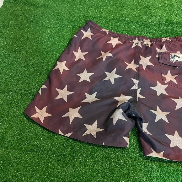 Trunks Surf & Swim Men's Drawstring Easy Care Quick Dry Stars Swim Short Size M - Picture 9 of 11